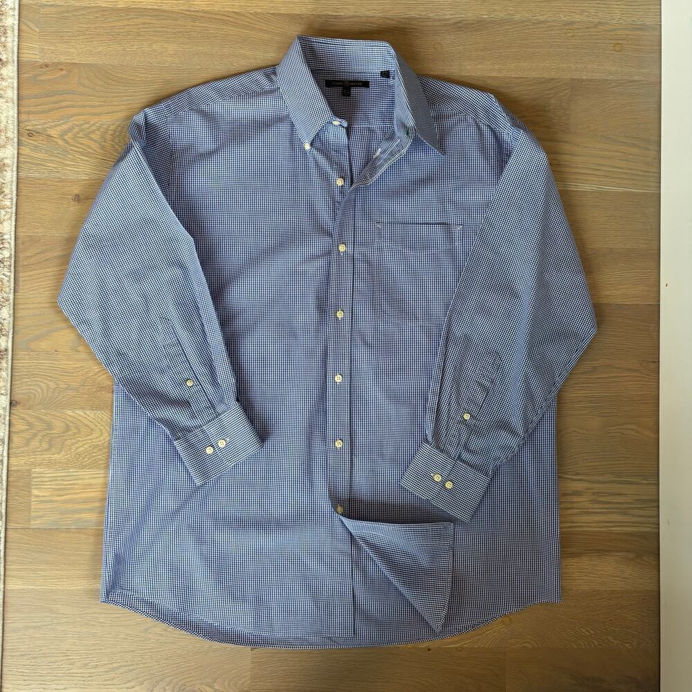 Tommy Hilfiger Gingham Plaid Button Down Dress Shirt Size 16.5 - Picture 3 of 8